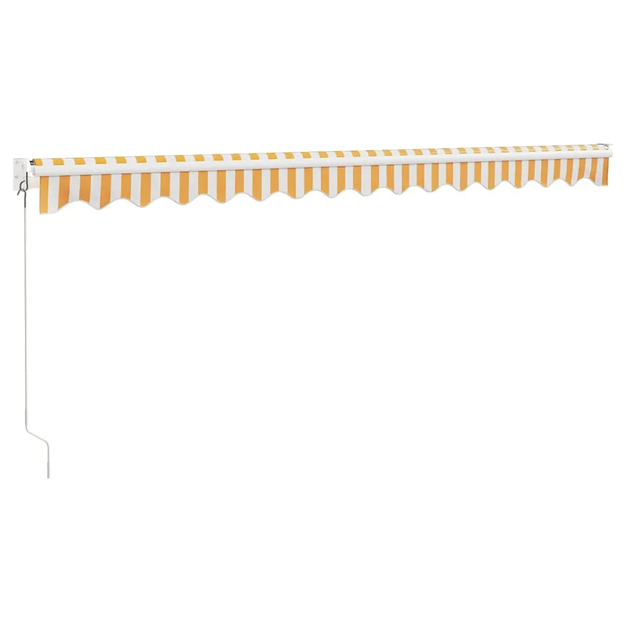 Auvent rétractable jaune et blanc 4x3 m tissu et aluminium - 6