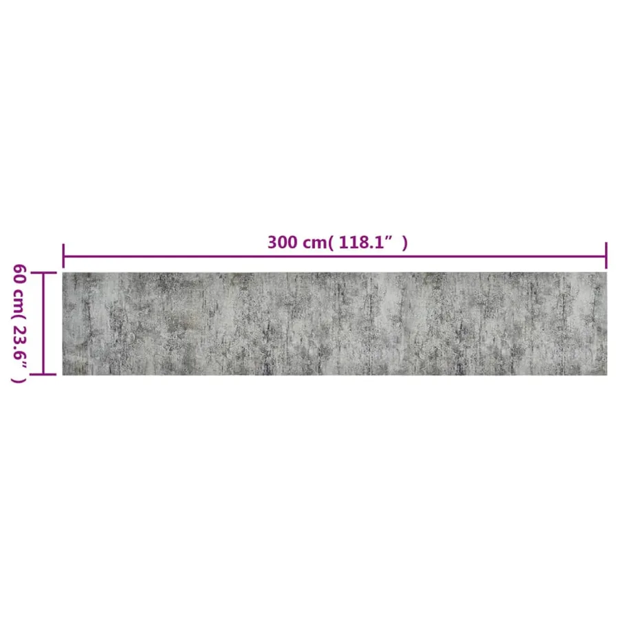 Tapis de cuisine lavable impression béton 60x300 cm velours - 5