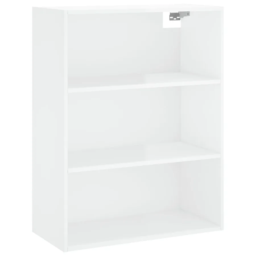 Buffet blanc brillant 69,5x32,5x180 cm bois d'ingénierie - 6