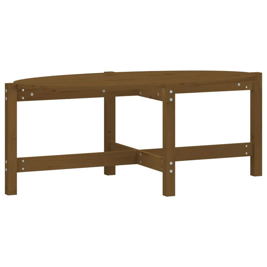 Table basse Marron miel 118x63x45 cm Bois massif de pin - 2