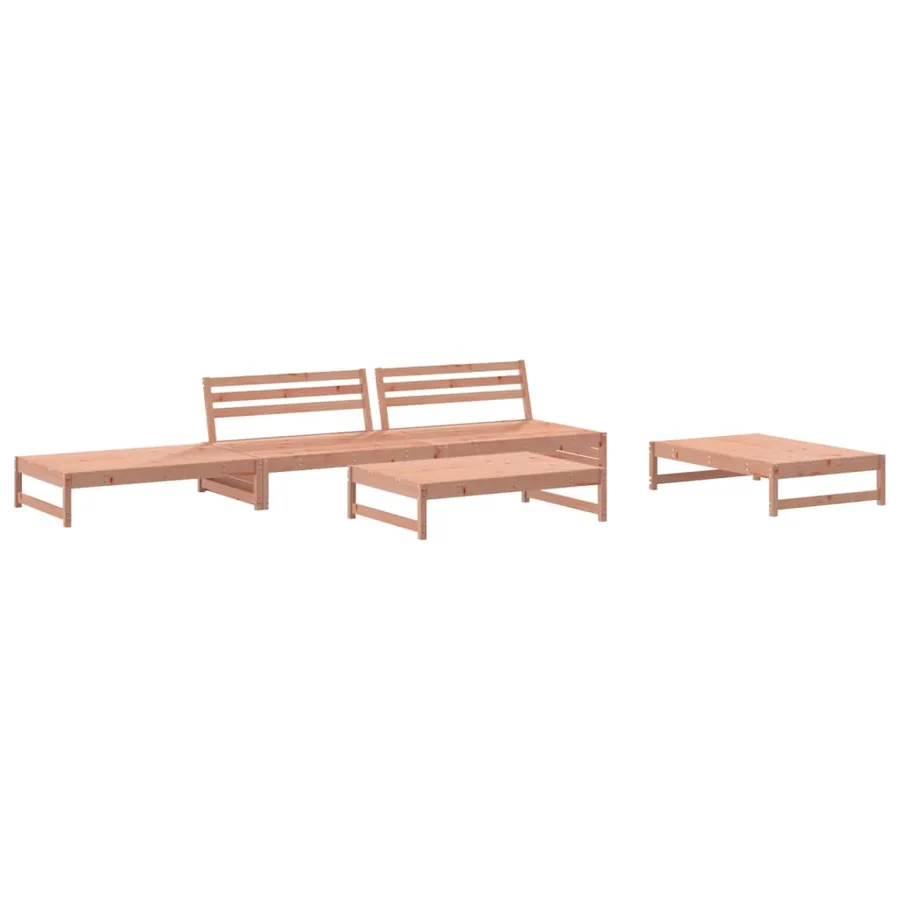 Salon de jardin 5 pcs avec coussins bois massif douglas - 3