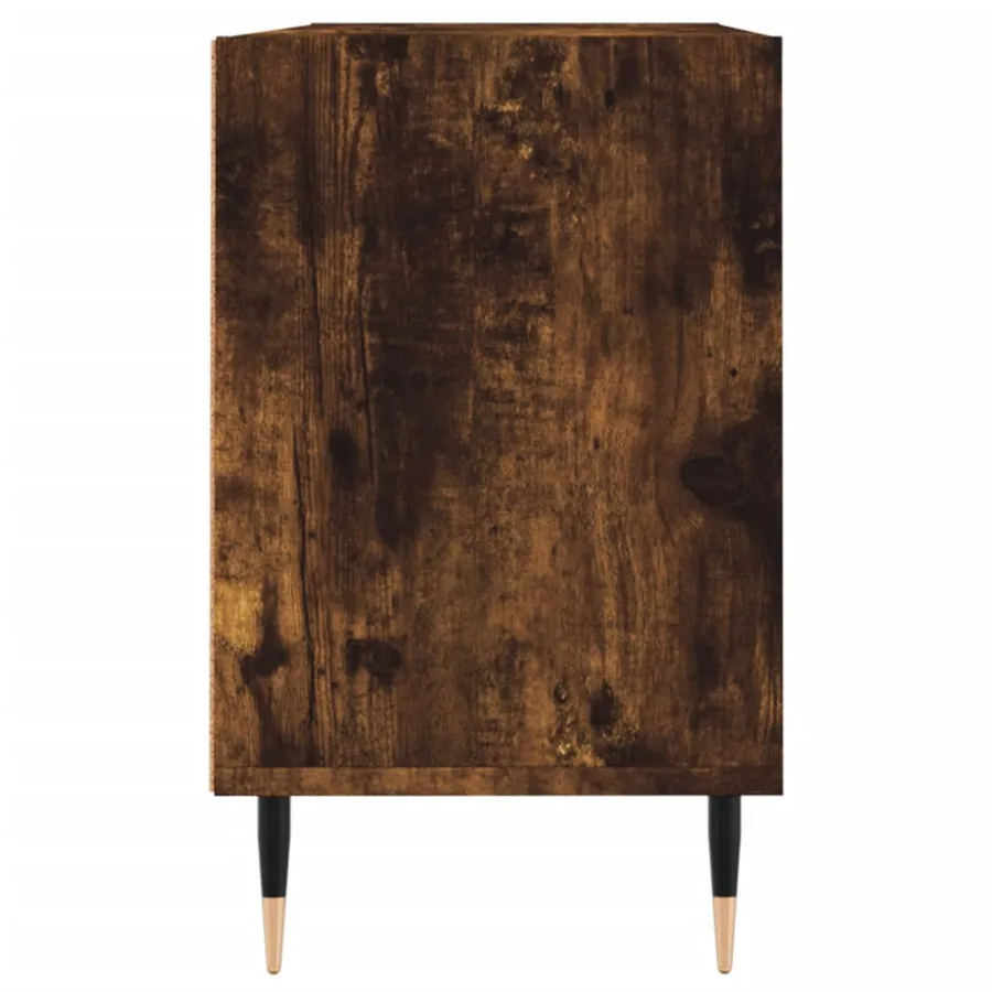 Meuble TV chêne fumé 103,5x30x50 cm bois d'ingénierie - 5