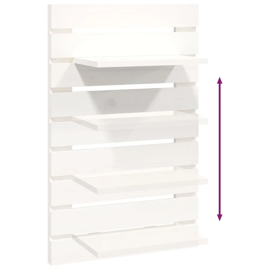 Étagères de chevet murales 2 pcs Blanc Bois de pin massif - 8
