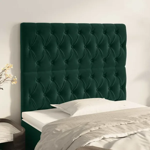 Tête de lit Vert foncé 100x7x118/128 cm Velours