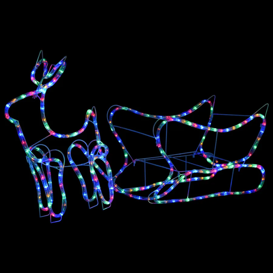 Décoration de Noël d'extérieur Renne et traîneau 252 LED - 2