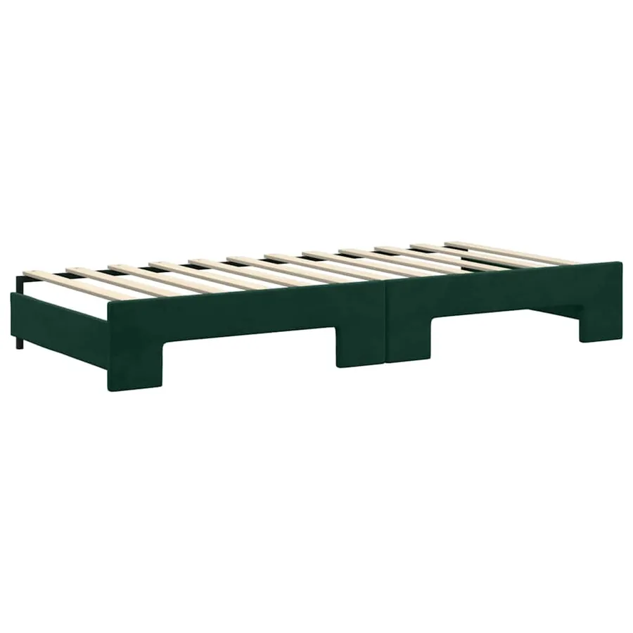 Lit de jour avec gigogne sans matelas vert foncé 90x200 cm - 8