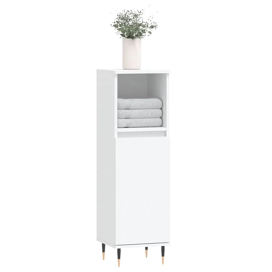 Armoire de salle de bain blanc 30x30x100 cm bois d'ingénierie - 3