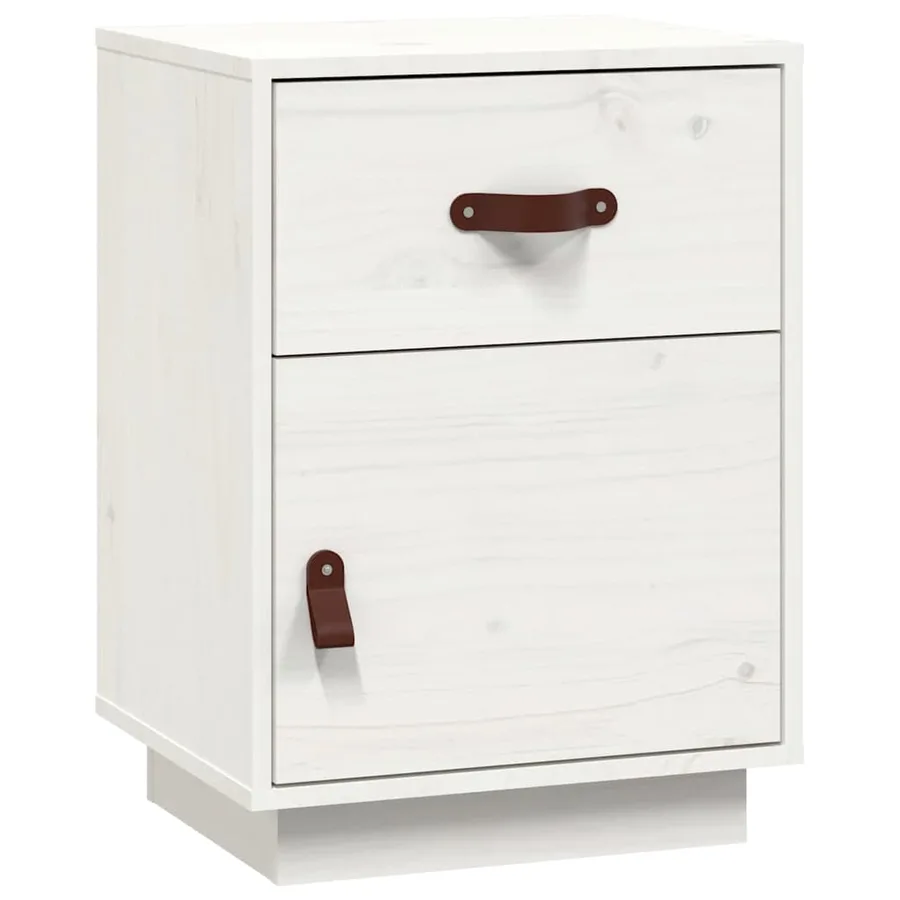 Tables de chevet 2 pcs Blanc 40x34x55 cm Bois de pin massif - 5