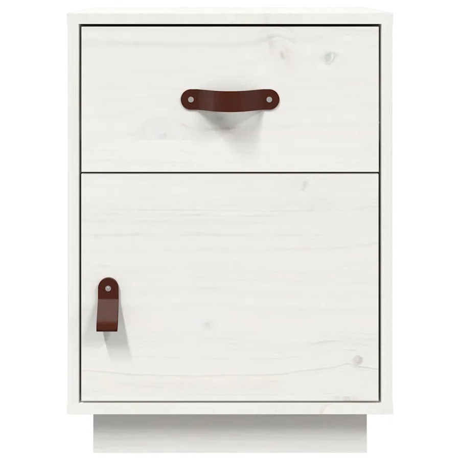 Tables de chevet 2 pcs Blanc 40x34x55 cm Bois de pin massif - 6