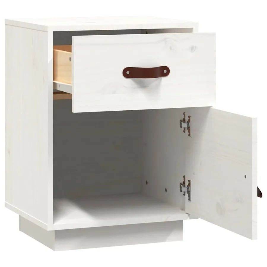 Tables de chevet 2 pcs Blanc 40x34x55 cm Bois de pin massif - 7