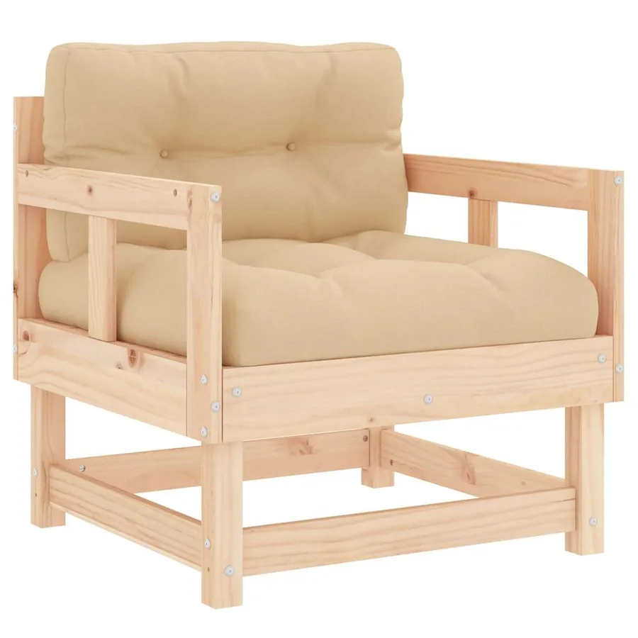 Chaises de jardin avec coussins lot de 2 bois de pin massif - 3