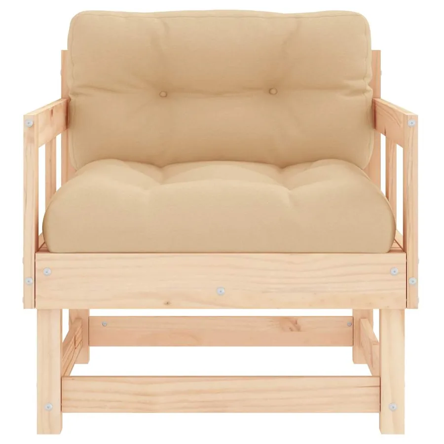 Chaises de jardin avec coussins lot de 2 bois de pin massif - 4
