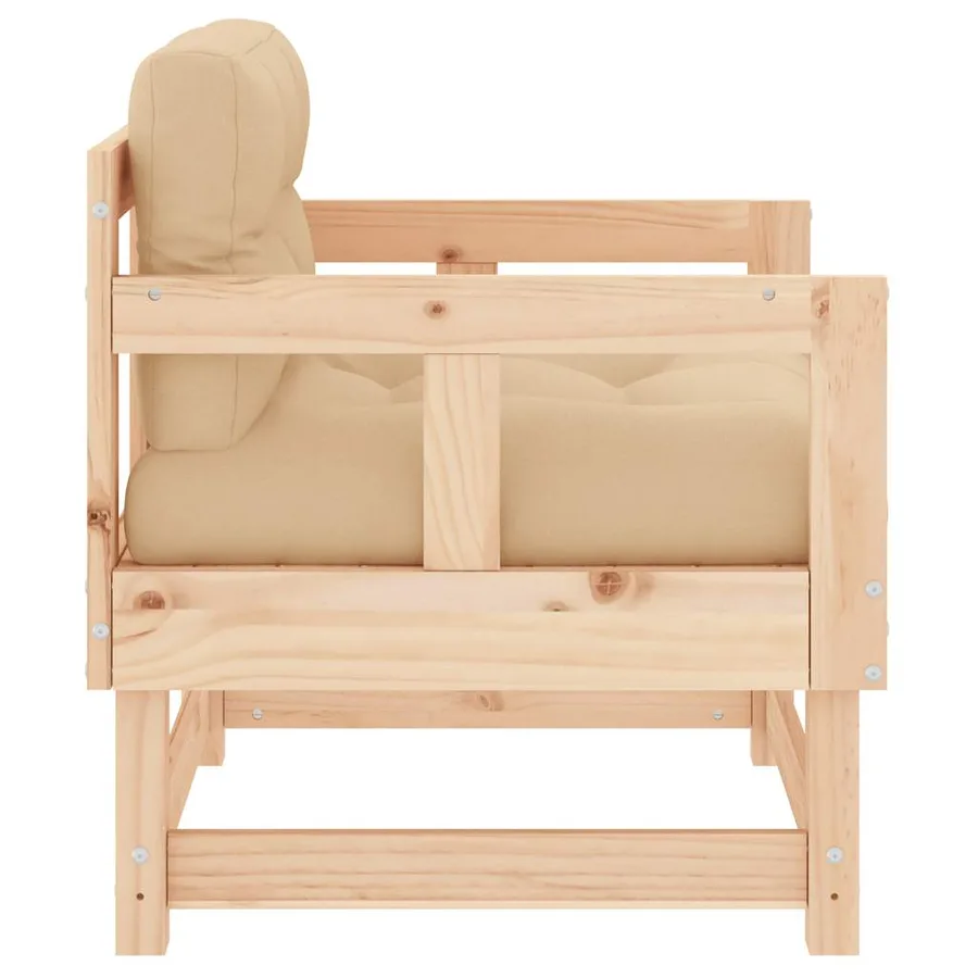 Chaises de jardin avec coussins lot de 2 bois de pin massif - 6