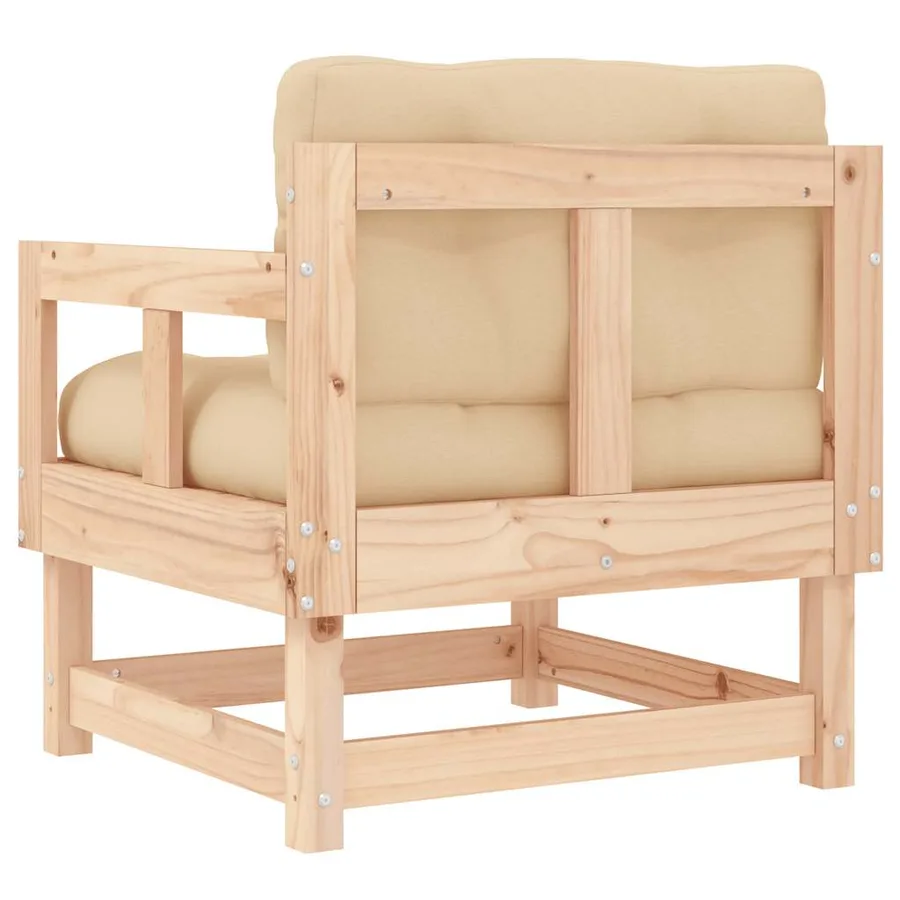 Chaises de jardin avec coussins lot de 2 bois de pin massif - 7