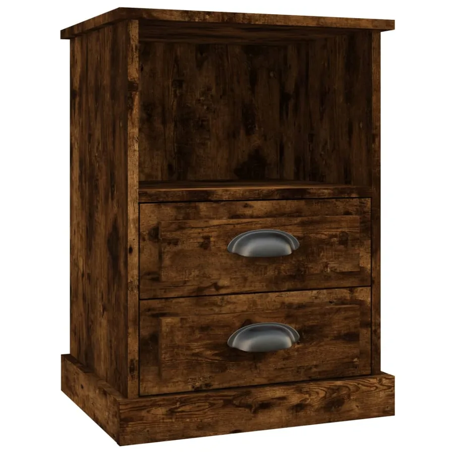 Table de chevet chêne fumé 43x36x60 cm - 2