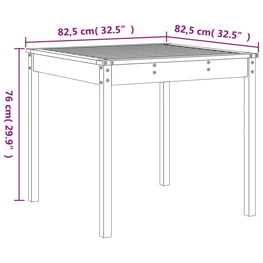 Ensemble à manger de jardin 5pcs bois massif Douglas - 9
