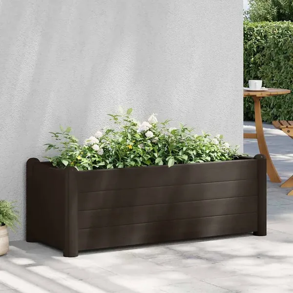 Lit surélevé de jardin PP Moka 100x43x35 cm