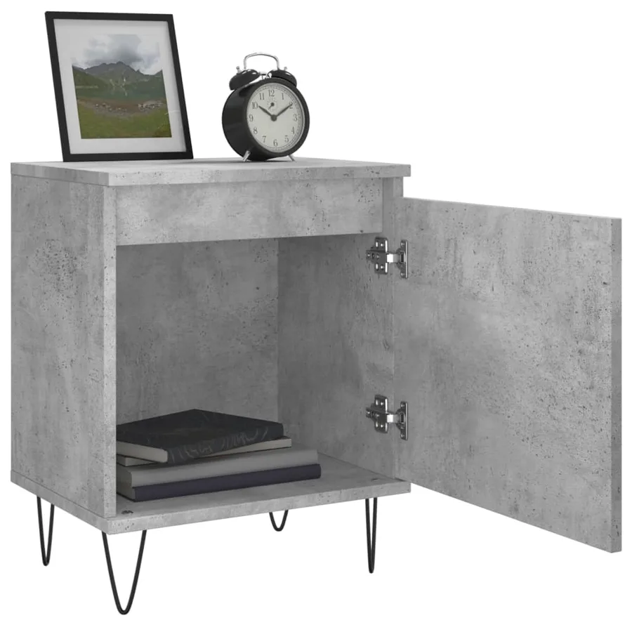 Tables de chevet 2 pcs gris béton 40x30x50 cm bois d'ingénierie - 4