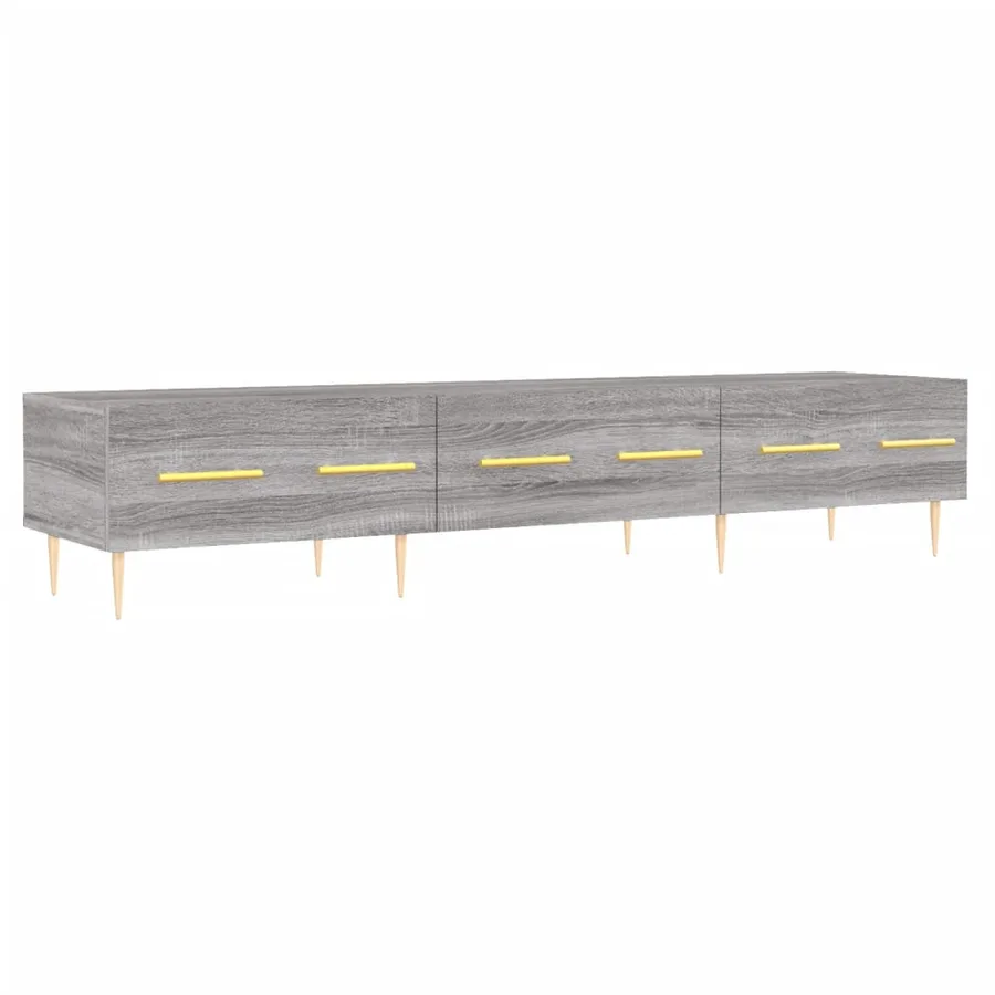 Meuble TV sonoma gris 150x36x30 cm bois d'ingénierie - 2