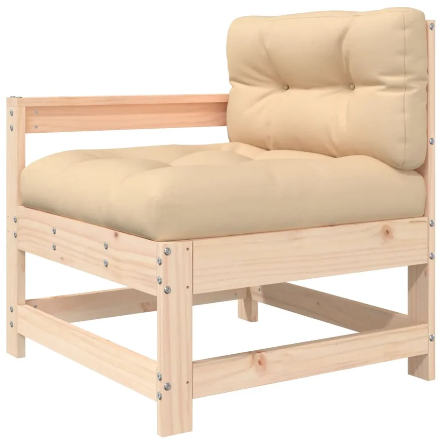 Salon de jardin 4 pcs avec coussins bois massif - 5