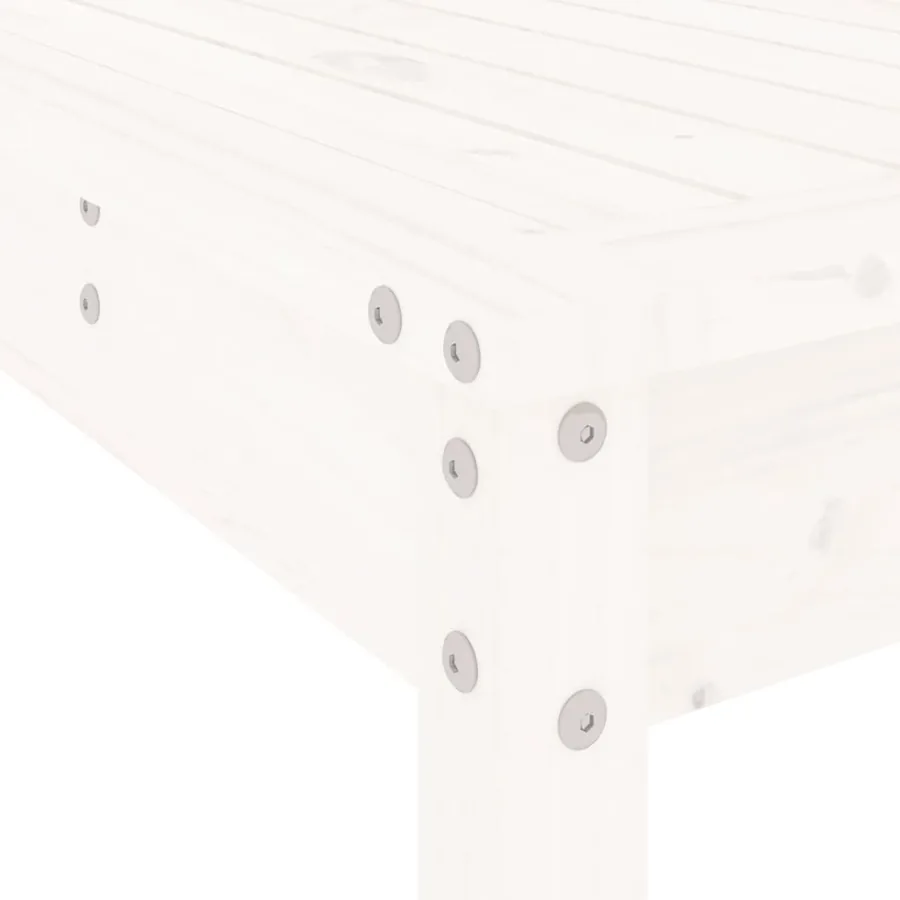 Ensemble à manger de jardin 17 pcs blanc bois massif de pin - 7