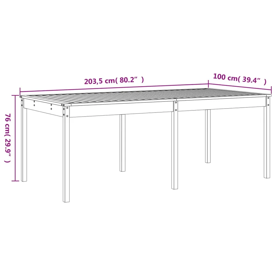 Ensemble à manger de jardin 17 pcs blanc bois massif de pin - 9