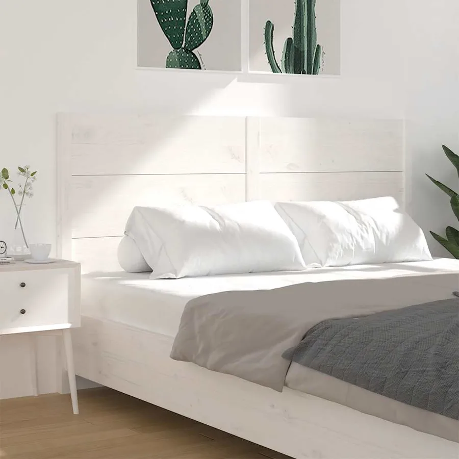 Tête de lit Blanc 206x4x100 cm Bois massif de pin - 4