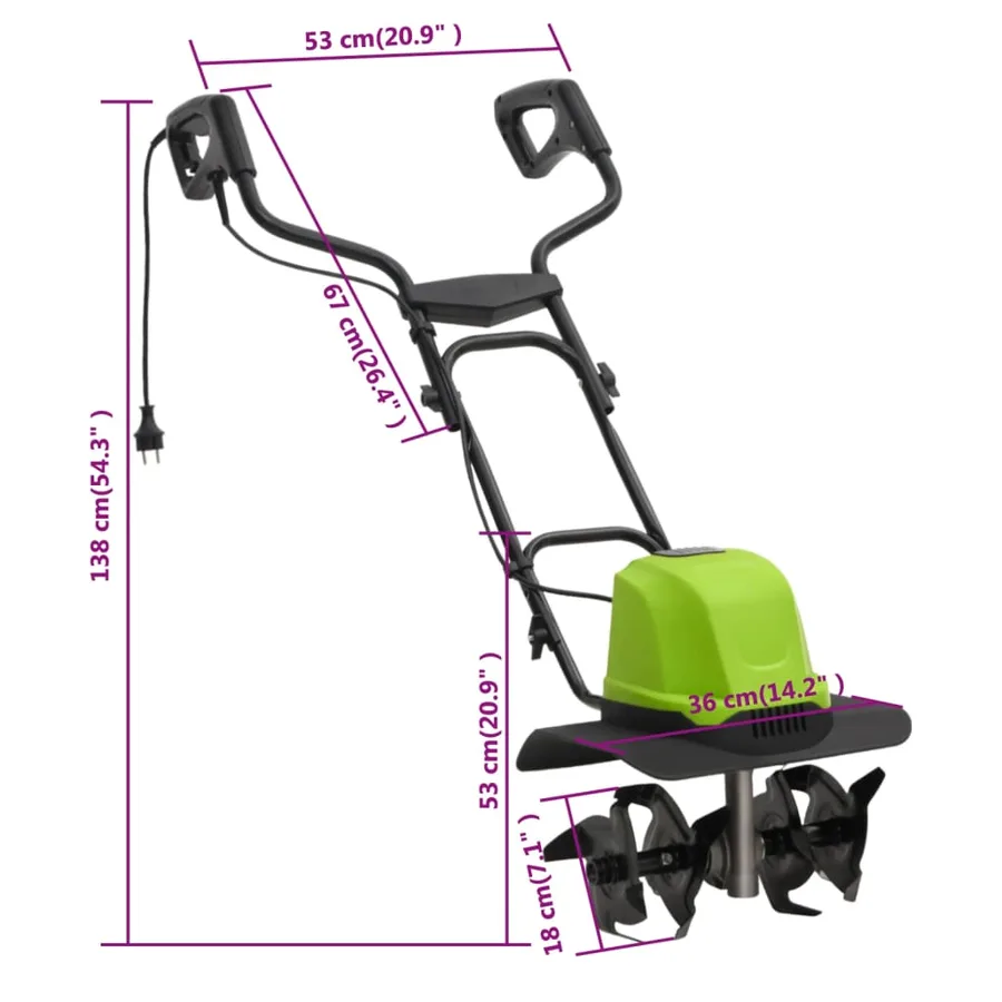 Motoculteur de jardin à 4 lames électrique 800 W - 9