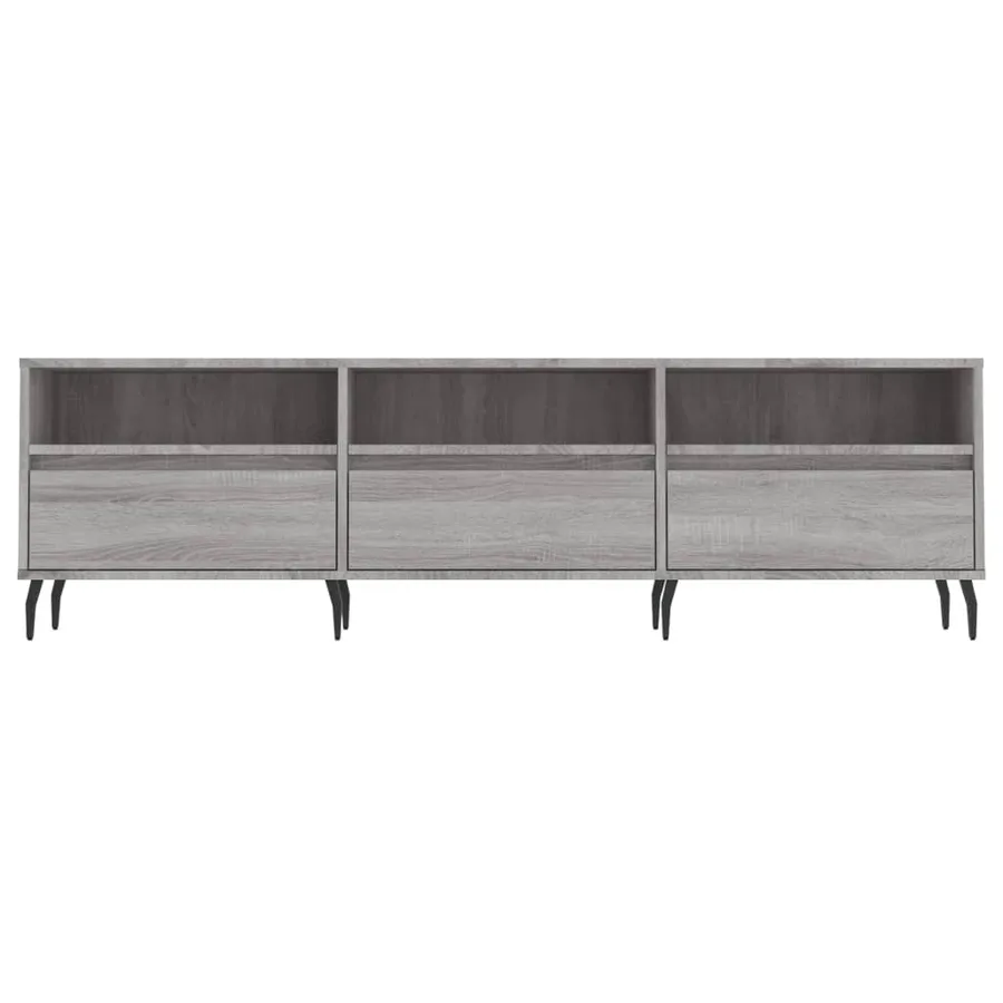 Meuble TV sonoma gris 150x30x44,5 cm bois d'ingénierie - 5