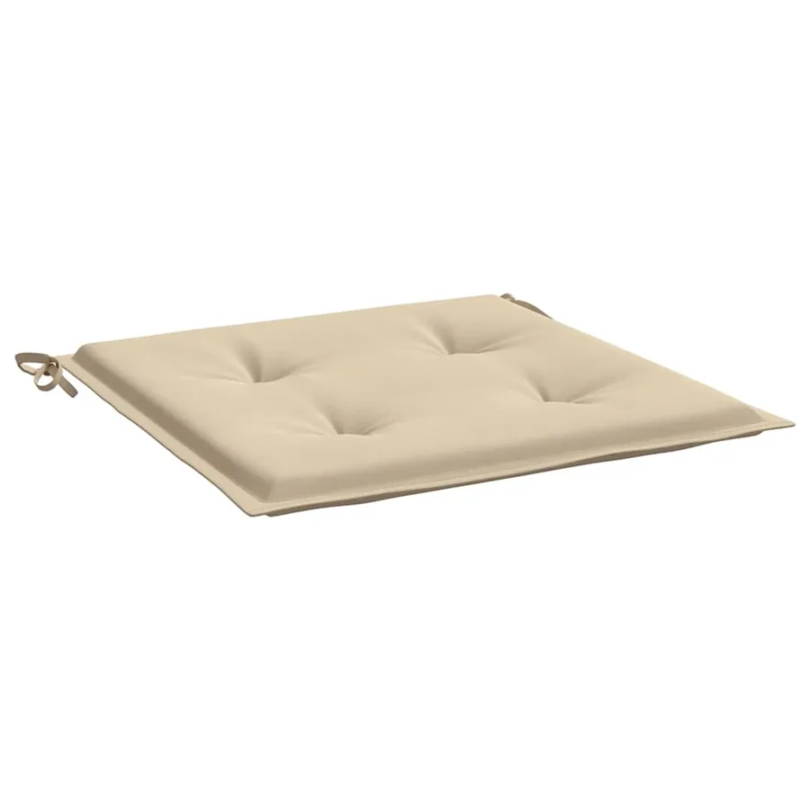 Coussins de chaise de jardin lot de 2 beige 50x50x4 cm - 5