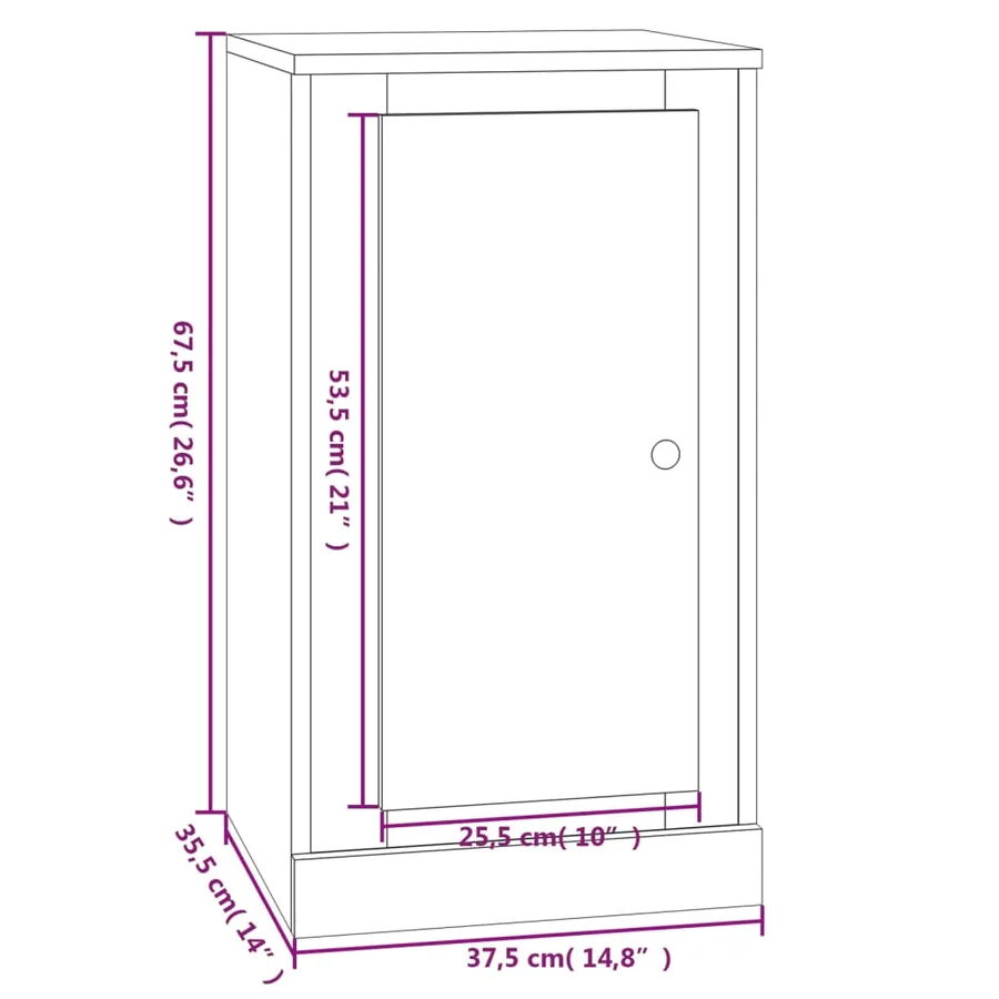 Buffet gris béton 37,5x35,5x67,5 cm bois d'ingénierie - 11