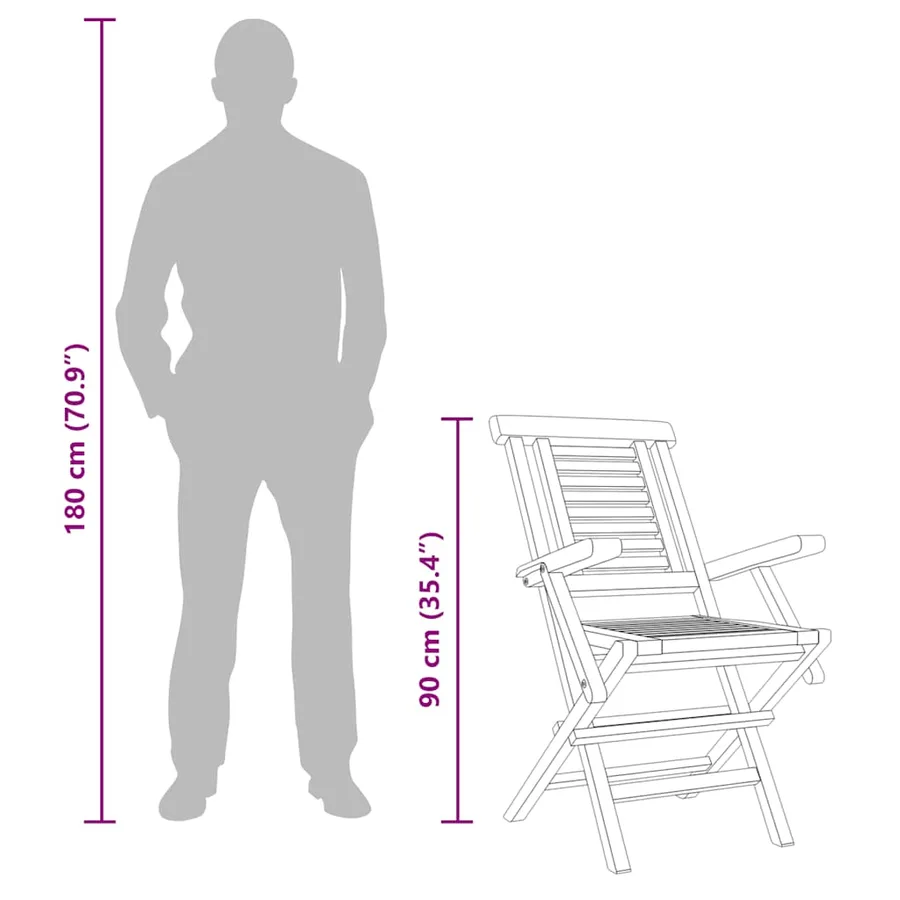 Chaises de jardin pliantes lot de 4 56x63x90cm bois massif teck - 6