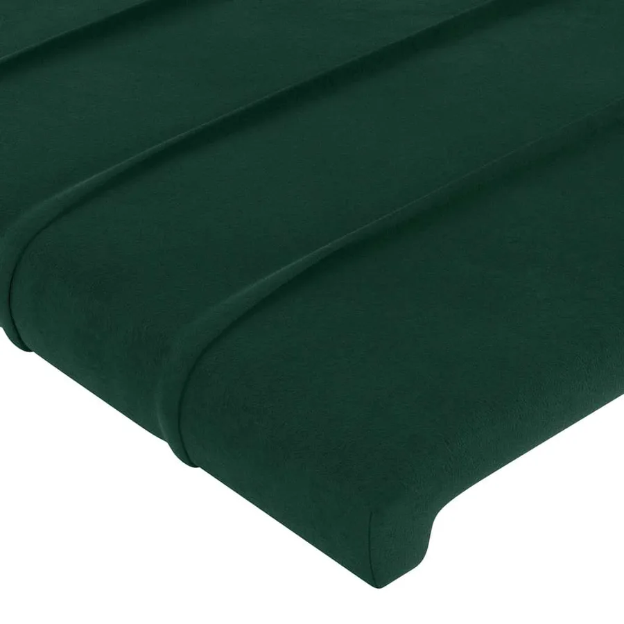 Tête de lit avec oreilles Vert foncé 103x16x118/128 cm Velours - 5