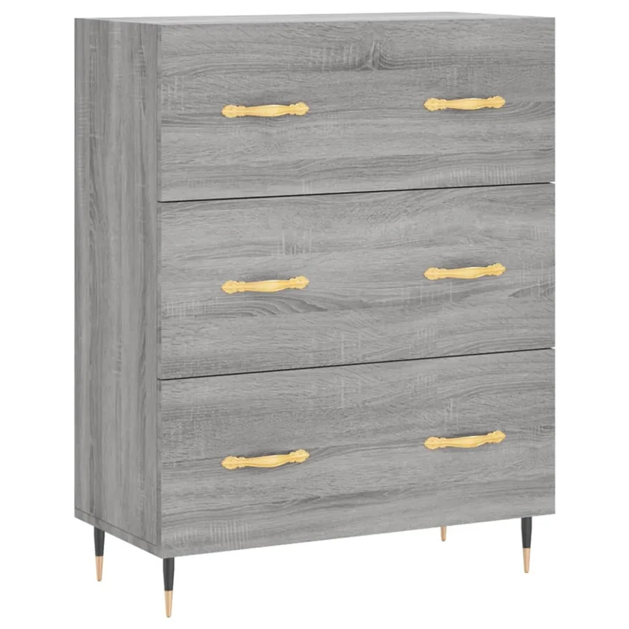 Buffet haut Sonoma gris 69,5x34x180 cm Bois d'ingénierie - 7