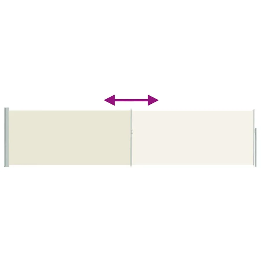 Auvent latéral rétractable de patio 120x500 cm Crème - 7