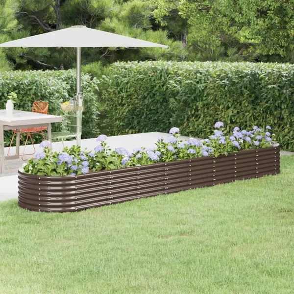 Lit surélevé de jardin Acier galvanisé marron