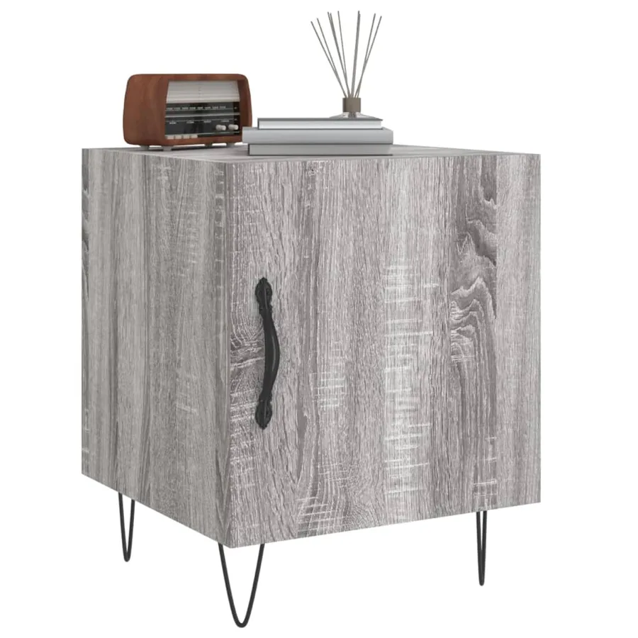 Table de chevet sonoma gris 40x40x50 cm bois d'ingénierie - 4