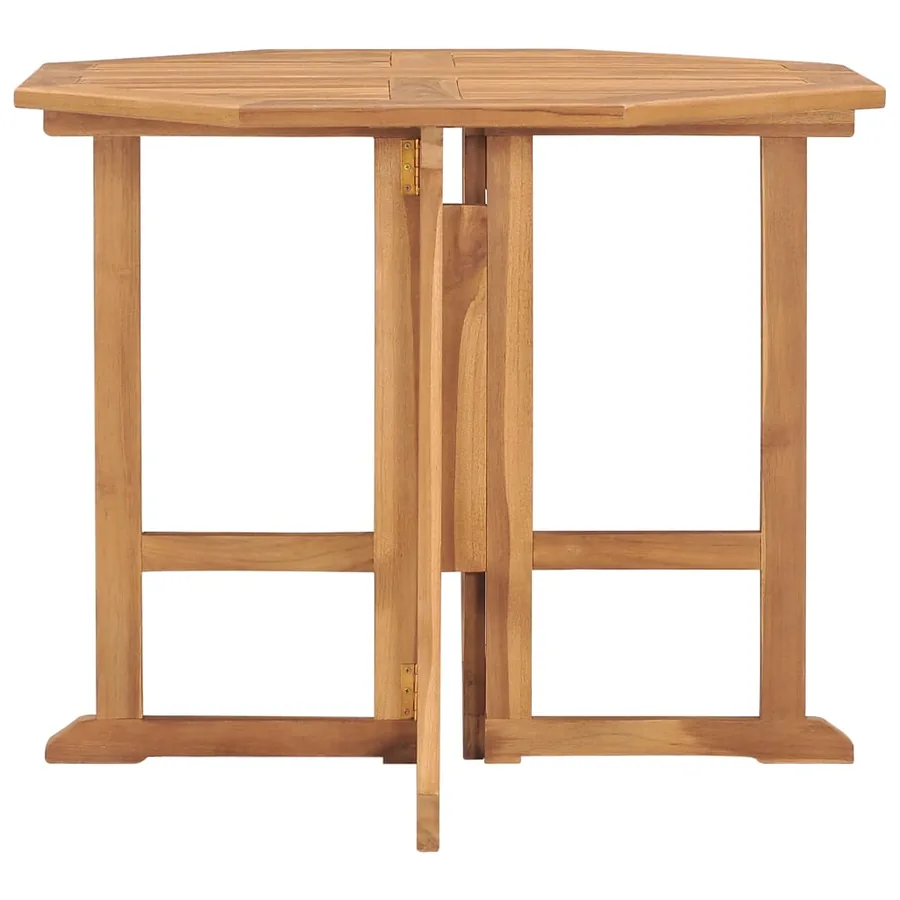 Table à dîner pliable de jardin Ø90x75 cm Bois de teck solide - 2