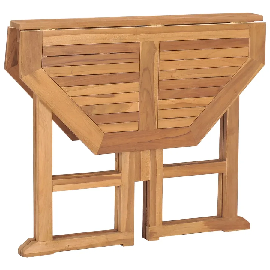 Table à dîner pliable de jardin Ø90x75 cm Bois de teck solide - 5