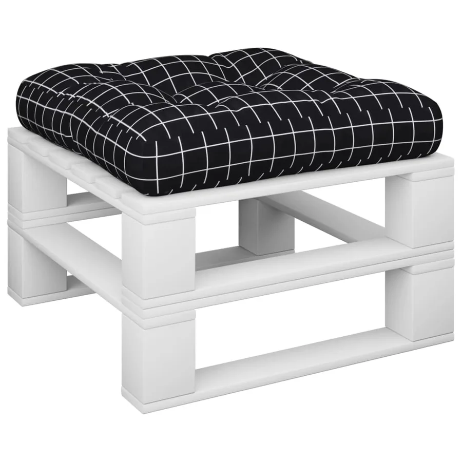 Coussin de palette motif à carreaux noir 58x58x10 cm - 3
