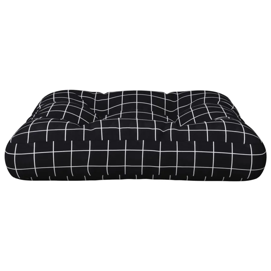 Coussin de palette motif à carreaux noir 58x58x10 cm - 4