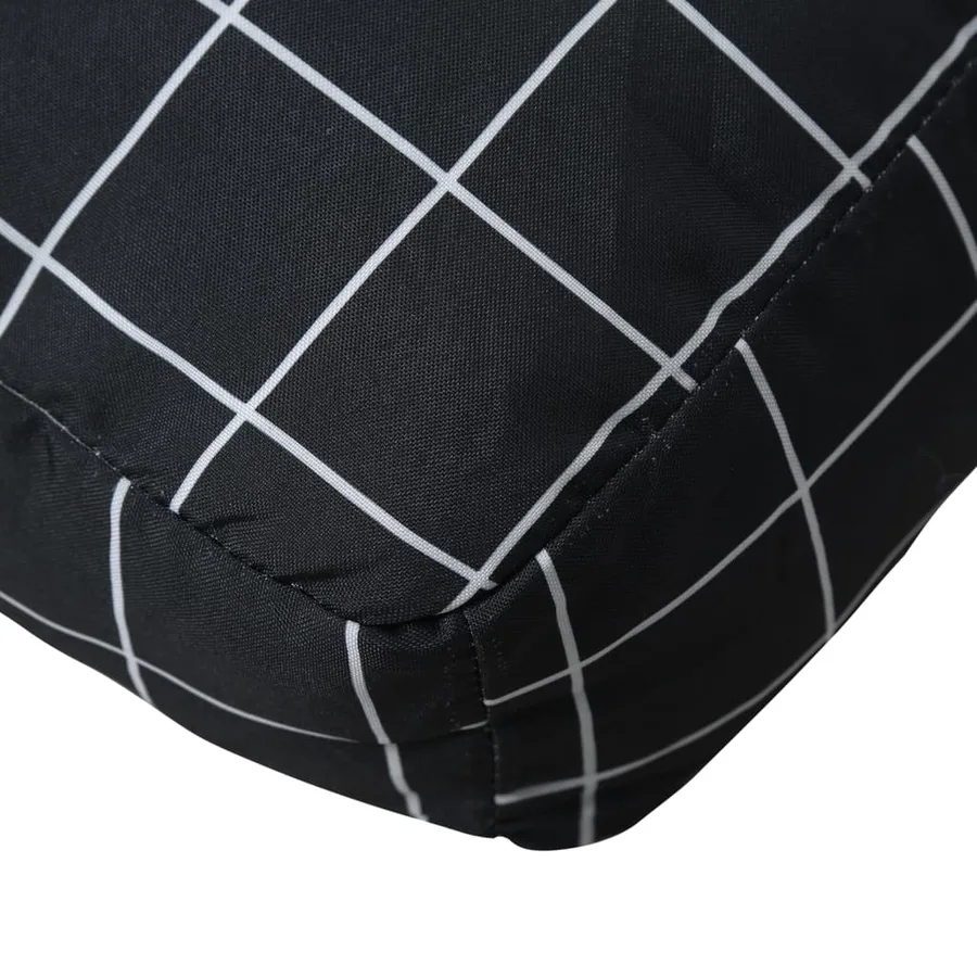 Coussin de palette motif à carreaux noir 58x58x10 cm - 7