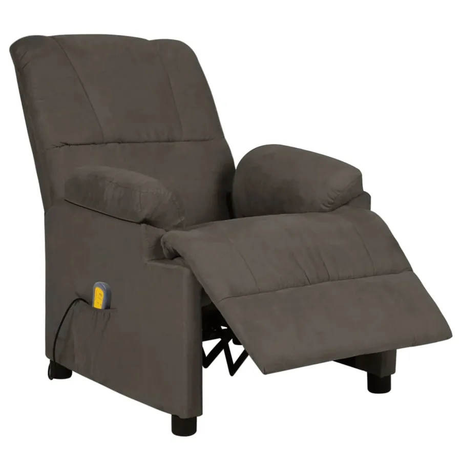 Fauteuil de massage gris foncé tissu microfibre - 3