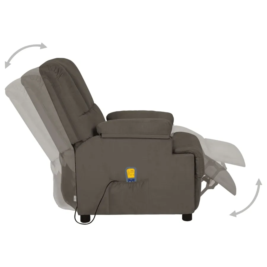 Fauteuil de massage gris foncé tissu microfibre - 4