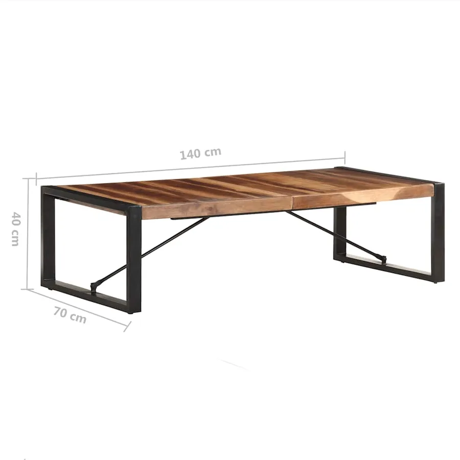 Table basse 140x70x40 cm Bois solide - 7