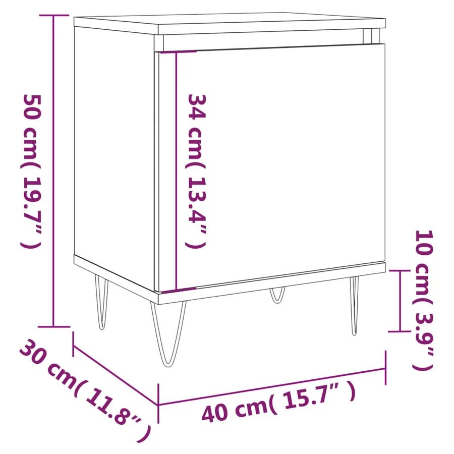 Table de chevet chêne marron 40x30x50 cm bois d'ingénierie - 11