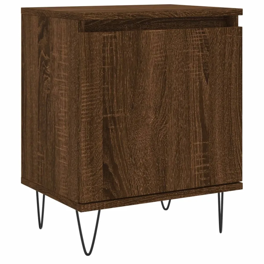 Table de chevet chêne marron 40x30x50 cm bois d'ingénierie - 2