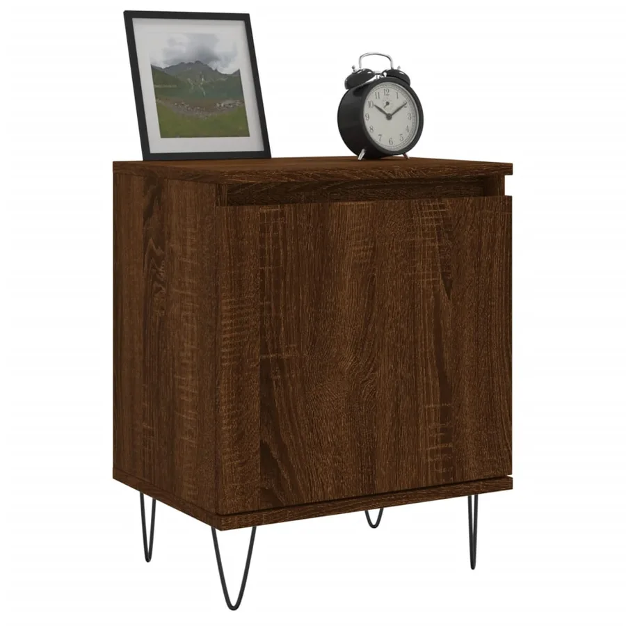 Table de chevet chêne marron 40x30x50 cm bois d'ingénierie - 3