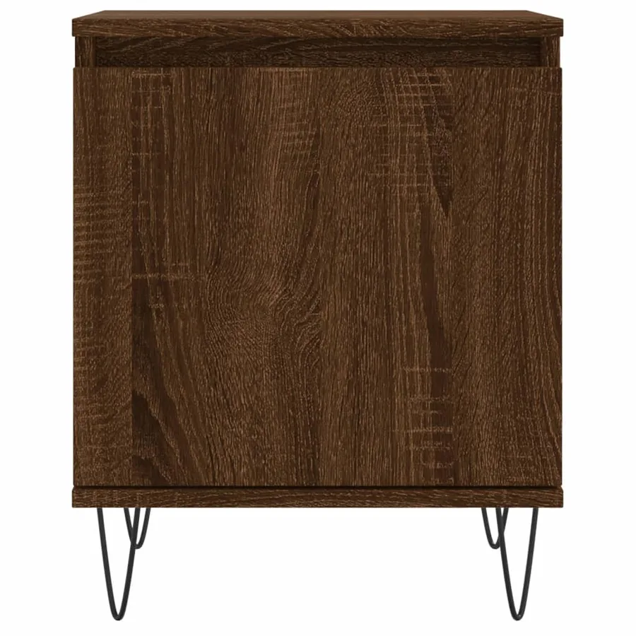 Table de chevet chêne marron 40x30x50 cm bois d'ingénierie - 5