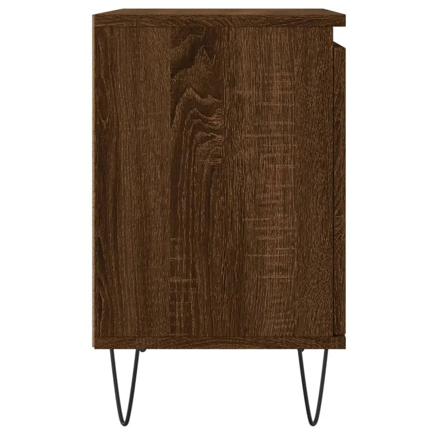 Table de chevet chêne marron 40x30x50 cm bois d'ingénierie - 7